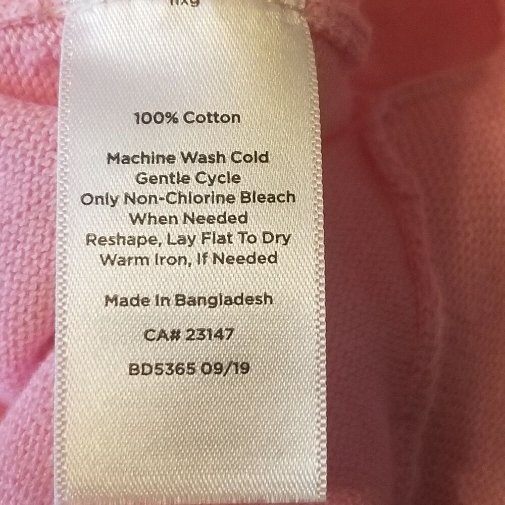 Talbots S Cardigan Sweater Pink 100% Cotton V Neck Oversized Preppy Feminine - Picture 7 of 9